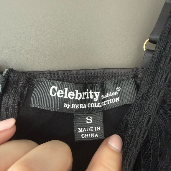 Black Silky Lace Lingerie Slip Dress Size S - Picture 4 of 8